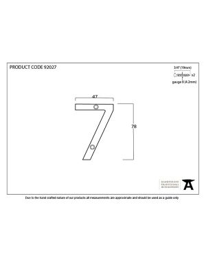 Polished Bronze Numeral 7