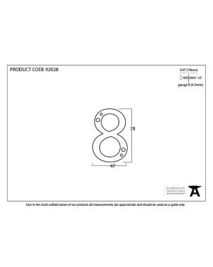 Polished Bronze Numeral 8
