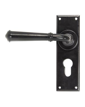 Black Regency Lever Euro Lock Set