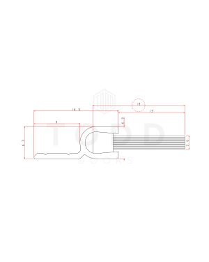 Silver Aluminium Brush Strip 914mm