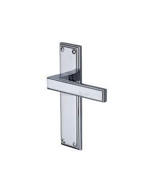 Heritage Brass Door Handle Lever Latch Atlantis Design Polished Chrome finish
