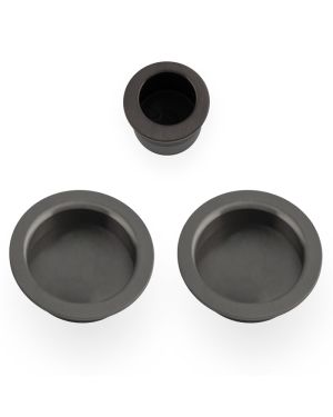 Round Sliding Door Pull Set - Dark Bronze