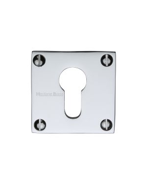 Heritage Brass Euro Profile Cylinder Escutcheon Polished Chrome finish