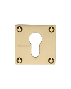 Heritage Brass Euro Profile Cylinder Escutcheon Satin Brass finish