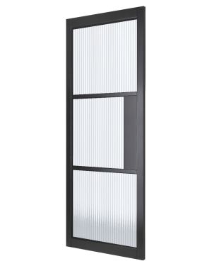 Bergen Black 3-Light Reeded