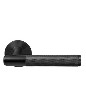 Ferrara Knurled Lever On Rose - Satin Black (EOL)