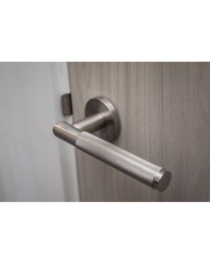 Boara Knurled Lever On Rose - Satin Stainless Steel (EOL)