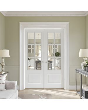 Bolection Iris White 6-Light Smooth Fire Door (FD30)