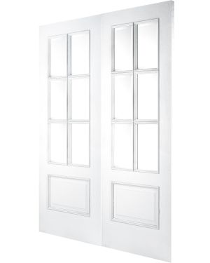 Bolection Iris White 6-Light Fire Door Pair (FD30) (EOL)