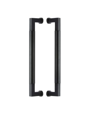 Heritage Brass Door Pull Handle Bauhaus Design 330mm Matt Black Finish