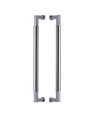 Heritage Brass Door Pull Handle Bauhaus Design 483mm Polished Chrome Finish