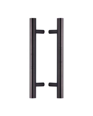 Heritage Brass Back to Back Door Pull Handle Bar Design 305mm Matt Bronze Finish