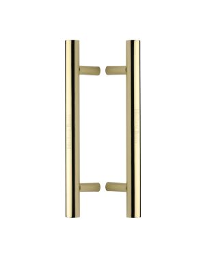 Heritage Brass Back to Back Door Pull Handle Bar Design 305mm Polished Brass Finish