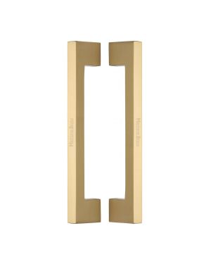 Heritage Brass Back to Back Door Pull Handle Metro Design 305mm Satin Brass Finish