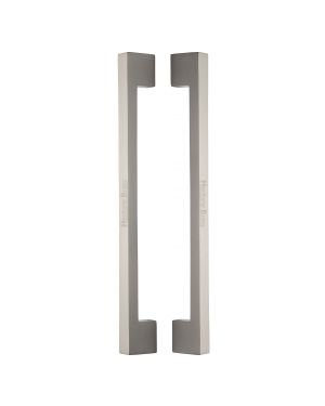 Heritage Brass Back to Back Door Pull Handle Metro Design 457mm Satin Nickel Finish