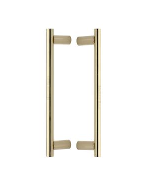 Heritage Brass Back to Back Door Pull Handle Round Bar Design 336mm&nbsp;Polished Brass Finish