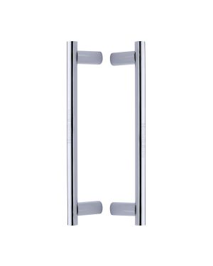 Heritage Brass Back to Back Door Pull Handle Round Bar Design 336mm&nbsp;Polished Chrome Finish