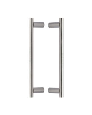 Heritage Brass Back to Back Door Pull Handle Round Bar Design 336mm Satin Nickel Finish