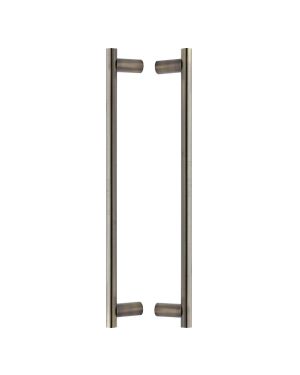 Heritage Brass Back to Back Door Pull Handle Round Bar Design 489mm Antique Brass Finish