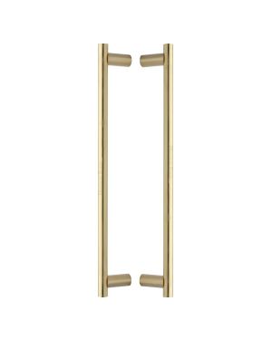 Heritage Brass Back to Back Door Pull Handle Round Bar Design 489mmm Satin Brass Finish