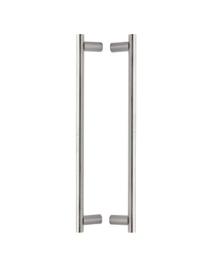 Heritage Brass Back to Back Door Pull Handle Round Bar Design 489mm Satin Nickel Finish