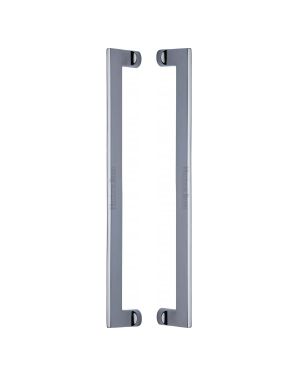 Heritage Brass Back to Back Door Pull Handle Apollo Design 460mm Polished Chrome Finish