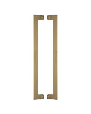 Heritage Brass Back to Back Door Pull Handle Apollo Design 460mm Satin Brass Finish