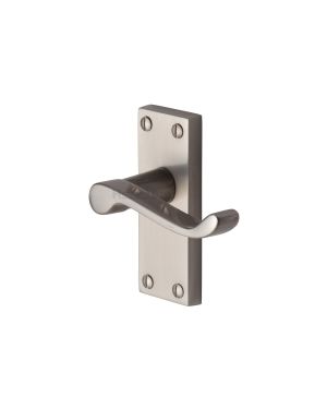 Heritage Brass Door Handle Lever Latch Builders' Range Satin Nickel finish