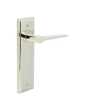Knightsbridge Lever On Backplate - Polished Nickel