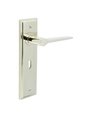 Knightsbridge Lever On Backplate - Polished Nickel