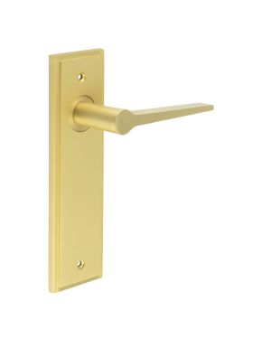Knightsbridge Lever On Backplate - Satin Brass