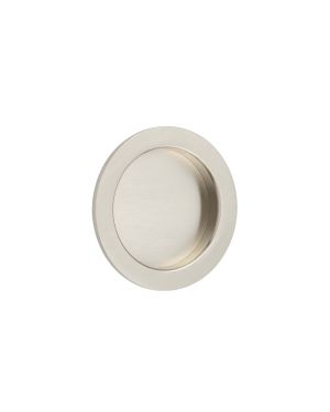 Burlington Sliding Door Round Flush Pull - Satin Nickel