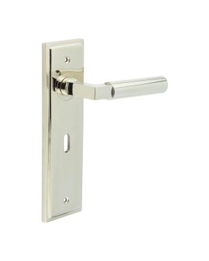 Westminster Lever On Backplate - Polished Nickel
