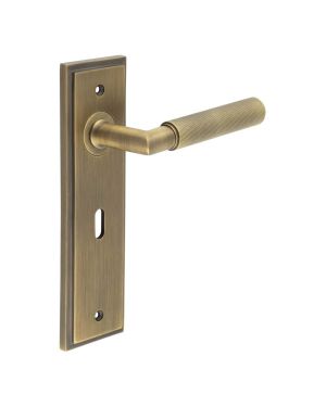 Piccadilly Lever On Backplate - Antique Brass