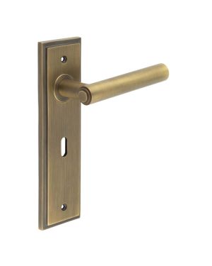 Richmond Lever On Backplate - Antique Brass