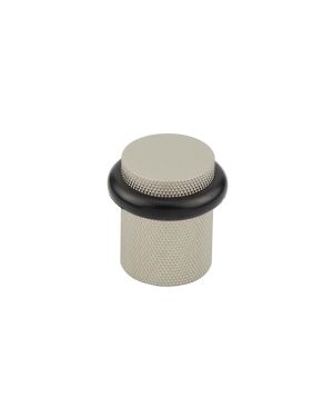 Burlington Floor Mounted Knurled Door Stop - Satin Nickel