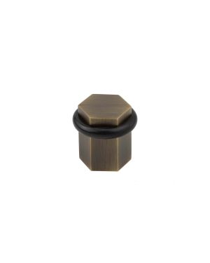 Burlington Floor Mounted Hexagonal Door Stop - Antique Brass