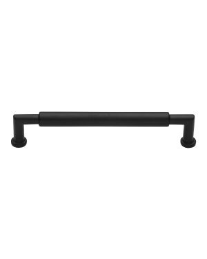 Heritage Brass Cabinet Pull Bauhaus Round Design 203mm CTC Matt Black Finish