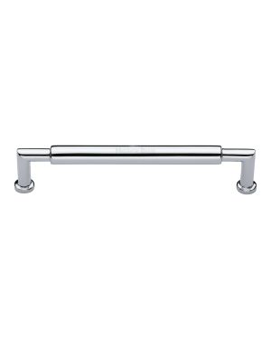 Heritage Brass Cabinet Pull Bauhaus Round Design 203mm CTC Polished Chrome Finish