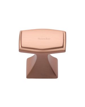 Heritage Brass Cabinet Knob Deco Design 32mm Satin Rose Gold finish