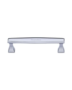 Heritage Brass Cabinet Pull Deco Design 128mm CTC Polished Chrome Finish