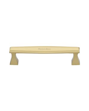Heritage Brass Cabinet Pull Deco Design 128mm CTC Satin Brass Finish