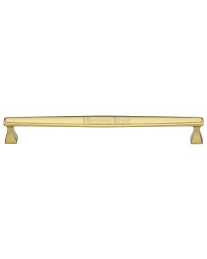 Heritage Brass Cabinet Pull Deco Design 254mm CTC Polished Brass Finish