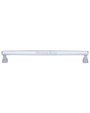 Heritage Brass Cabinet Pull Deco Design 254mm CTC Satin Chrome Finish