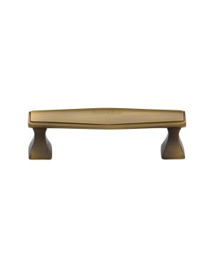 Heritage Brass Cabinet Pull Deco Design 96mm CTC Antique Finish