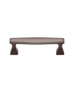 Heritage Brass Cabinet Pull Deco Design 96mm CTC Matt Bronze Finish