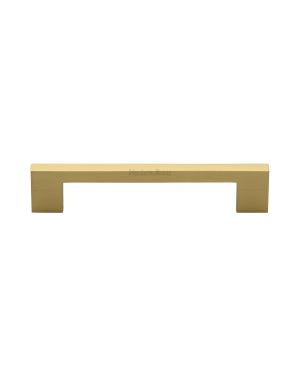 Heritage Brass Cabinet Pull Metro Design 128mm CTC Satin Brass Finish