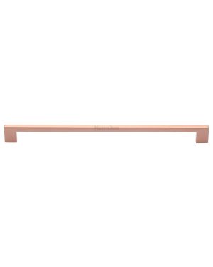 Heritage Brass Cabinet Pull Metro Design 320mm CTC Satin Rose Gold Finish