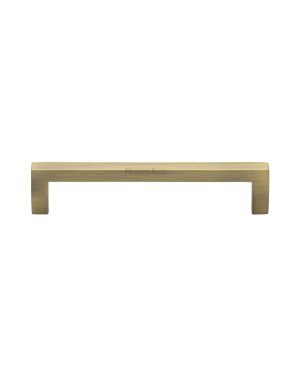 Heritage Brass Cabinet Pull Square Metro Design 128mm CTC Antique Brass Finish