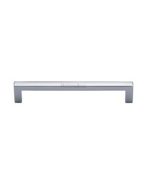 Heritage Brass Cabinet Pull Square Metro Design 160mm CTC Polished Chrome Finish